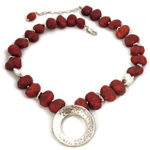 SILPADA Sterling and Sponge Coral Cruise Necklace